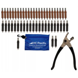 HC Pacific 25 each C1/8 & C5/32 Cleco Fasteners (Made in USA) & Pouch w/ Cleco Pliers