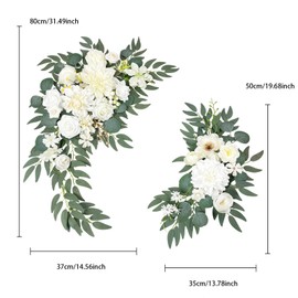 BASIMAN Pack of 2 Wedding Arch Flowers,Wisteria Hanging Flowers,Faux Flowers,Flower Garland Be Suited to Wedding Arch,Aisle Decorations for Wedding Ceremony,Wedding Arches for Ceremony (White)