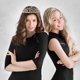 TOYANDONA Golden Rhinestone 18th Birthday Crown & Sash Set for Teenage Girls (18th Birthday)