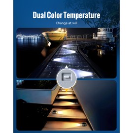 FabStyl Solar Driveway Lights Outdoor Waterproof,2 Color Modes Outdoor Solar Deck Dock Warning Step Lights for Driveway Marker Sidewalk Garden Pathway Yard (12 Pack)
