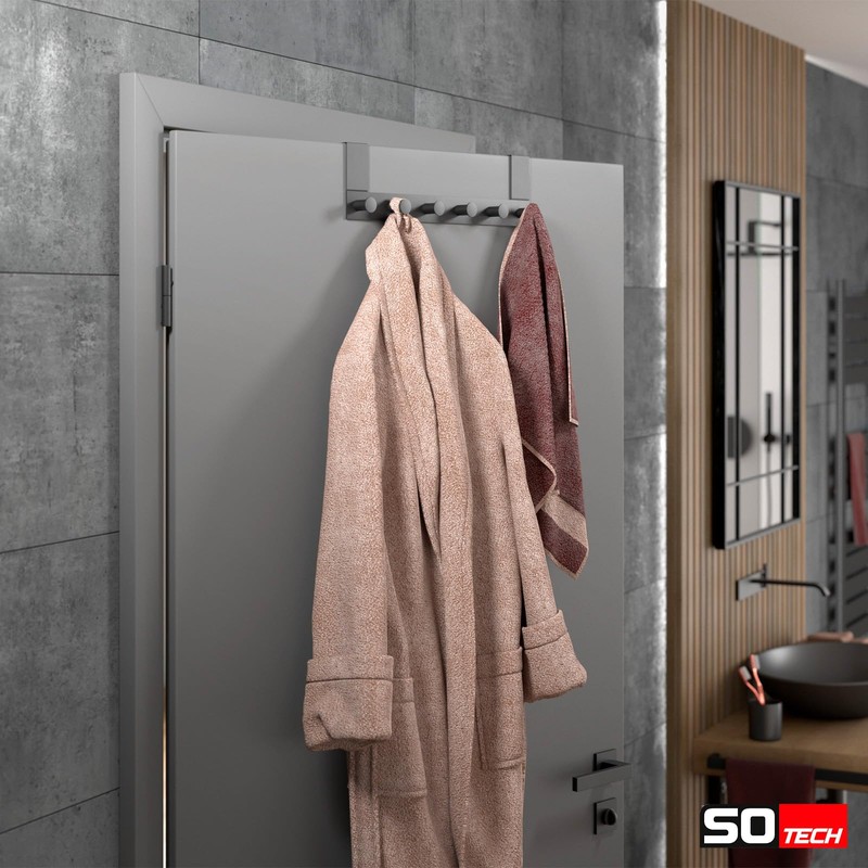 SOTECH Linea I Door Coat Rack (Stainless Steel Black Matt,