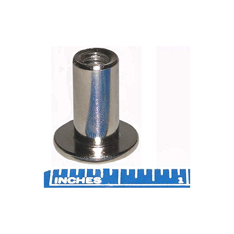 1/4" Furniture Connector Cap Flat Head Nuts - Chrome (10