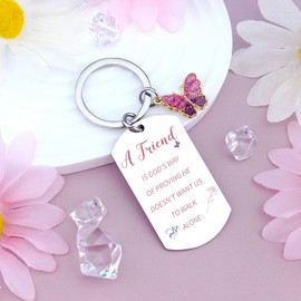 Klpoyu Friendship Gifts for Women Friends Christian Keychain Gifts for Women Unique Birthday Gift for Best Friend Her Women Bestie Bff Long Distance Gifts Christmas Gifts Ideas Butterfly Accessories
