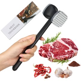 WEXFFU Meat Tenderizer Hammer Double Sided Meat Hammer Zinc Alloy Meat Tenderiser for Steak,Chicken,Fish,Pork,Good Grips,Heavyweight Metal Meat Tenderiser Pounder Mallet, Perfect Kitchen Tool