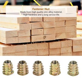 Tuerca roscada hexagonal, aleación de cinc M6 Interior Tuercas hexagonales de inserción para conector de perno para muebles de madera(M6*12)