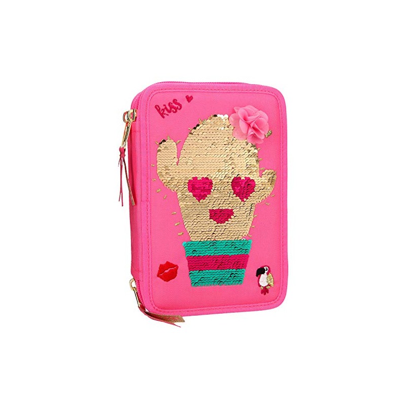 Depesche TOPModel 10418 Pencil Case with 3 Compartments with Cactus