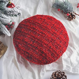 Woeoe Christmas Beret Hat Red French Knit Beret Cap Winter Warm Acrylic Beanie Cap Headwear for Women and Girls