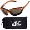 WYND Blocker Motorcycle Riding Glasses Extreme Sports Wrap Sunglasses, Orange,