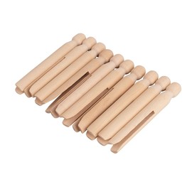 Rayher Round Head Wooden Clothes Pegs, FSC Certified, 11 cm Long, Pack of 10, Storm Clips, Round Head Pegs for Sticking, Wooden Clothes Pegs, 64592505