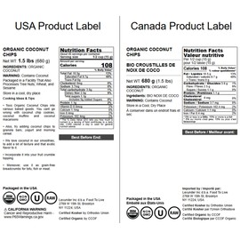 Food to Live Organic Coconut Chips, 1.5 Pounds - Non-GMO, Kosher, Raw, Desiccated, Unsweetened, Unsulfured, Dried Flakes, Vegan, Keto, Bulk, Great for Baking