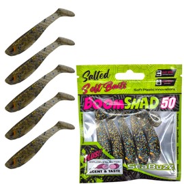 SEABUZZ Rubber Fish Fishing Lure Set 5 Pieces x 50 mm - Rubber Bait for Catfish and Zander & Pike - Trout & Perch Artificial Bait - Predator Fish Fishing Set - Freshwater and Saltwater Fishing