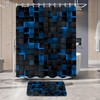 LQCOOL 4Pcs Shower Curtain Set Black 3D Cubes Shower Curtain