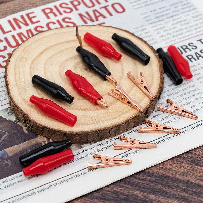 36 PCS Copper Alligator Clips with Soft Insulated Cover,27mm Small