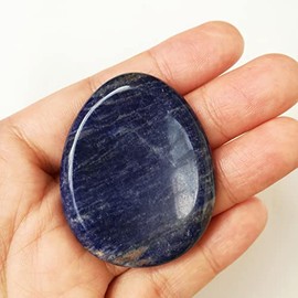 Manekieko Manekieko Natrlicher Sodalith Wassertropfen Chakra Daumen Sorgen Stein, Stress Relax Heilungs Reiki Kristalltaschen Palmensteine