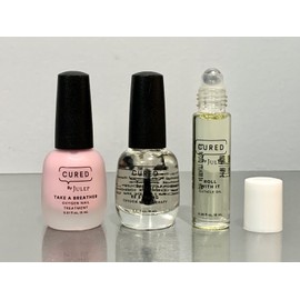Julep Cured By Julep 3 Pc Nail Treatment Kit Sheer Rose, Clear, Cuticle Oil + Bag (#m5