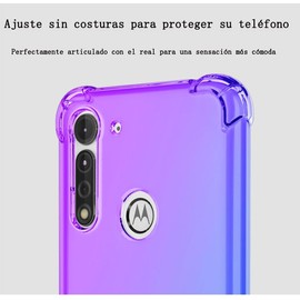 DABUNA Funda para Moto G8 Power Lite Case Uso Rudo,Transparente Colores Degradados Protectora de Cámara Anticaída Carcasa Bumper(Púrpura Azul)