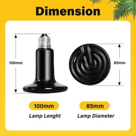 Simple Deluxe 150W Ceramic Reptile Heat Lamp Bulb & 150W Clamp Light with 8.5" Aluminum Reflector Combo for Amphibian Pets& Incubating Chicken