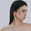 Aretes De Nudo Oro 18k Pendientes Gruesos Joyeria Para Mujer