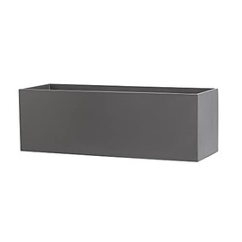 Root and Stock Belmont Rectangle Fiberglass Planter Box, Grey, L:30" x W:10" x H:10"