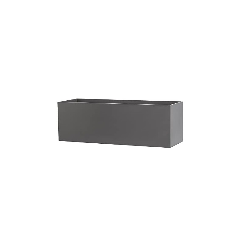 Root and Stock Belmont Rectangle Fiberglass Planter Box, Grey, L:30"