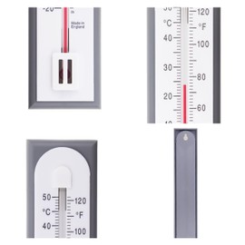 Accurate Room Thermometer For Use As Room Temperature Thermometer Monitor In The Home Office Garden or Greenhouse Easily Wall Mounted House Thermometer Indoor Outdoor (Grey)
