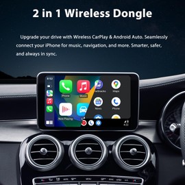 2-in-1 Wireless CarPlay und Android Auto Adapter - Kompatibel mit Apple CarPlay, Android Auto, Plug & Play, schnelle drahtlose Verbindung