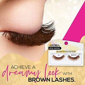 Andrea Pestañas postizas estilo 33 – marrón, pestañas postizas ligeras de aspecto natural para pestañas de volumen sutil, 4 pares