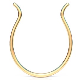 Fake Septum Ring - Thin Clip On Nose Ring - 24 gauge Faux Septum Jewelry - 14k Gold Filled Tiny Septum Ring - Slim Septum Rings - Faux Jewelry (Gold)