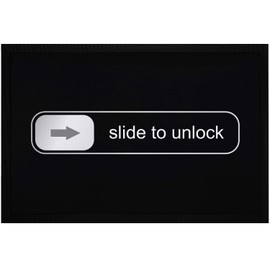 MoonWorks® Door Mat with Saying Slide to Unlock Unlock Funny Parody Non-Slip & Washable Black 60 x 40 cm