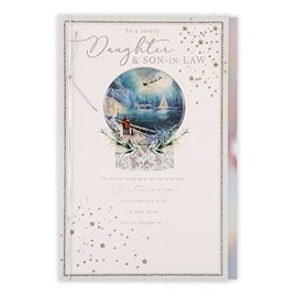 Clintons: Daughter and Son In Law Couple In Snow Globe Christmas Card, Multi-Colour, 171 x 260, 1181380