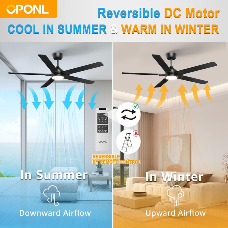 OPONL Ceiling Fan with Light, Ceiling fan with Light and
