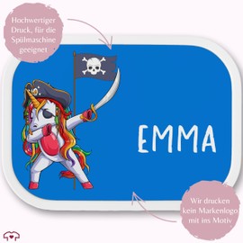 Children's Campus Lunch Box for Mepal - Dab Unicorn Pirate Unicorn Captain Pirate Party with Unicorn - 750 ml - Blue - Pirate Lunch Box Gifts Girls Lunch Boxes Nursery