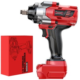Cordless Impact Wrench 1/2 inch for Milwaukee 18V Battery, 1000Ft-lbs(1360N.m) High Torque Impact Driver, Brushless Electric Impact Wrench Gun with 4-Mode Speed, LED Work Light for Car(no battery)