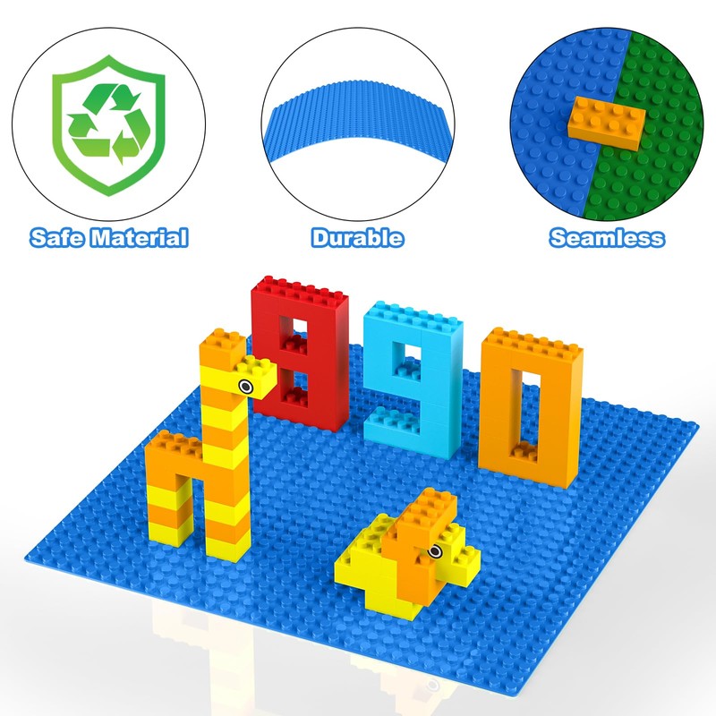 Pokiiulk Classic Baseplates Building Plates, 2 Pack 10" x 10"