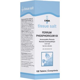 UNDA - Ferrum Phosphoricum 6X - Homeopathic Remedy Supports Relief of Fever and Inflammation - 100 Tablets