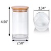 JUVITUS 10 oz Clear Glass Jar Tall with Wood Bamboo