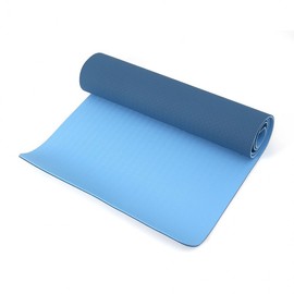 6mm Color Double-Sided TPE Yoga Mat (Blue) for Stretching Home Training Mat