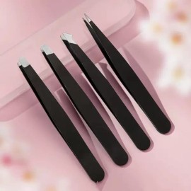 Sangpum Sangse Seolmyeong Chamjo 족집게 스테인레스 4종 Stainless Steel Tweezer Set (4 Types) [Flat]