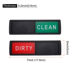 sourcing map Dishwasher Magnet Clean Dirty Sign Black Framed Rectangle Red-Green,Optional Gum,Magnetic for Dishwasher Kitchen Accessories Indication
