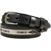 Mens Genuine Leather Ranger Belt with Southwestern Woven Diamond Pattern