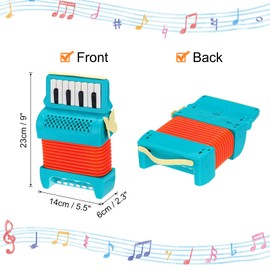 QUARKZMAN Accordion 10 Tasten Klavier Akkordeon Mini Musikinstrument Geschenke für Erwachsene Anfänger Bildung, Blau