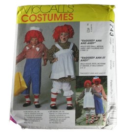 Mccall's 7743 Sewing Pattern Adult Costumes Raggedy Ann and Andy Size Large 40-42
