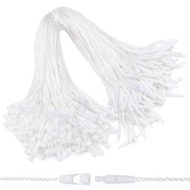 EUSOAR Hang Tag String, 7.3" 200Pcs Nylon Clothes Price Hanging Tag Rope Snap Lock Pin Loop Plastic Fasteners Tags Hook Ties Fast to Attach for Present Shoes Luggage Label-White
