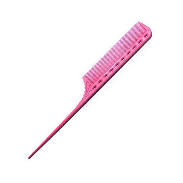 YS Park 111 Super Tint Rat Tail Comb [Thick] - Pink