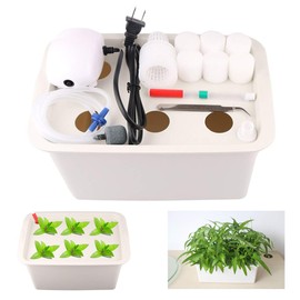 Aunifun Hydroponics Grower Kit DIY Self Watering Indoor Hydroponics Tools DWC Hydroponic System Planting Container Include Aquarium Air Pump Buoy Planting Box