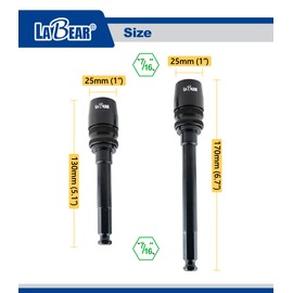 LABEAR- 5.5"x 7/16"-Hex Quick-Change Extension Bit, Drill Chuck Extension 7/16 in. Hex Shank