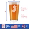New Jersey State Outline Pint Glass for Beer - State