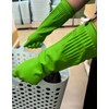 Rubber Dishwashing Gloves for Kitchen - Ausdown 3 Pairs Non-Slip