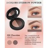 Eyebrow Powder Kit,Duo Long Lasting Waterproof Reddish Dark Brown Tint