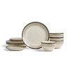 Earth & Clay Harlow 12-Piece Dinnerware Set Earthenware, Beige